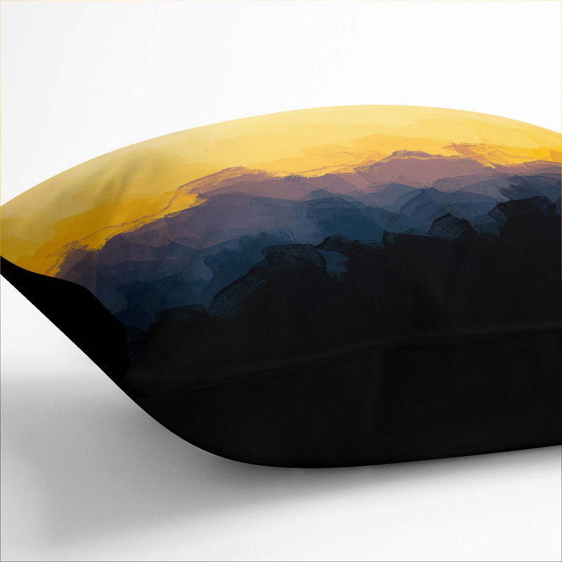 Mount Seymour in Canada Cushion with Filling, Black, 40cm H x 40cm W x 15cm D