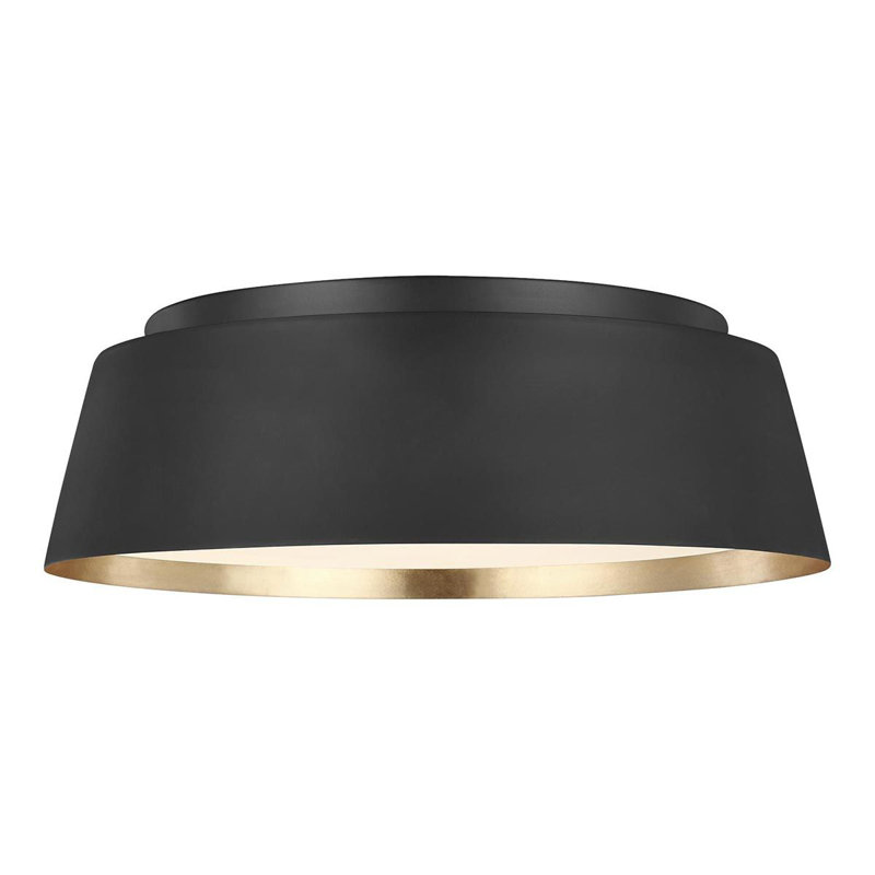 Moosup Glass Flush Mount, Midnight Black