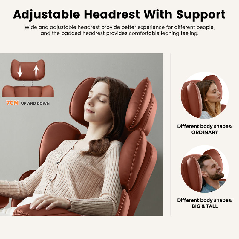 Inbox Zero Armie Executive Chair with Headrest, Brown