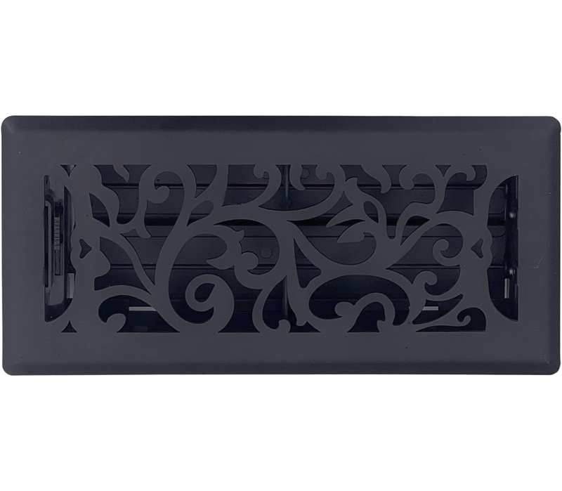 Sierra Grates Floral Cast Iron Black, 4" H x 10" W x 2.5" D