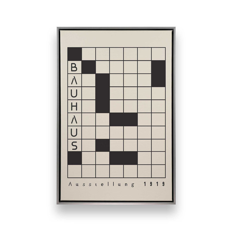 Impression sur toile Bauhaus, H 36,75 po x l 24,75 po x P 1,75 po, Cadre flottant blanc opaque
