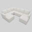 Canapé d'angle modulaire en L avec deux repose-pieds-348745472