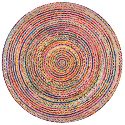 Tapis rouge tressé à la main de style bohème Lovetto