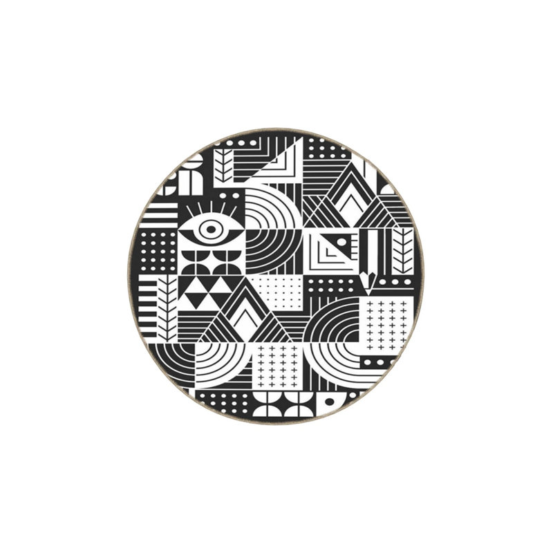 Black And White Woven Base Carpet And Washable Carpet, Runner 2'6" x 6'7"