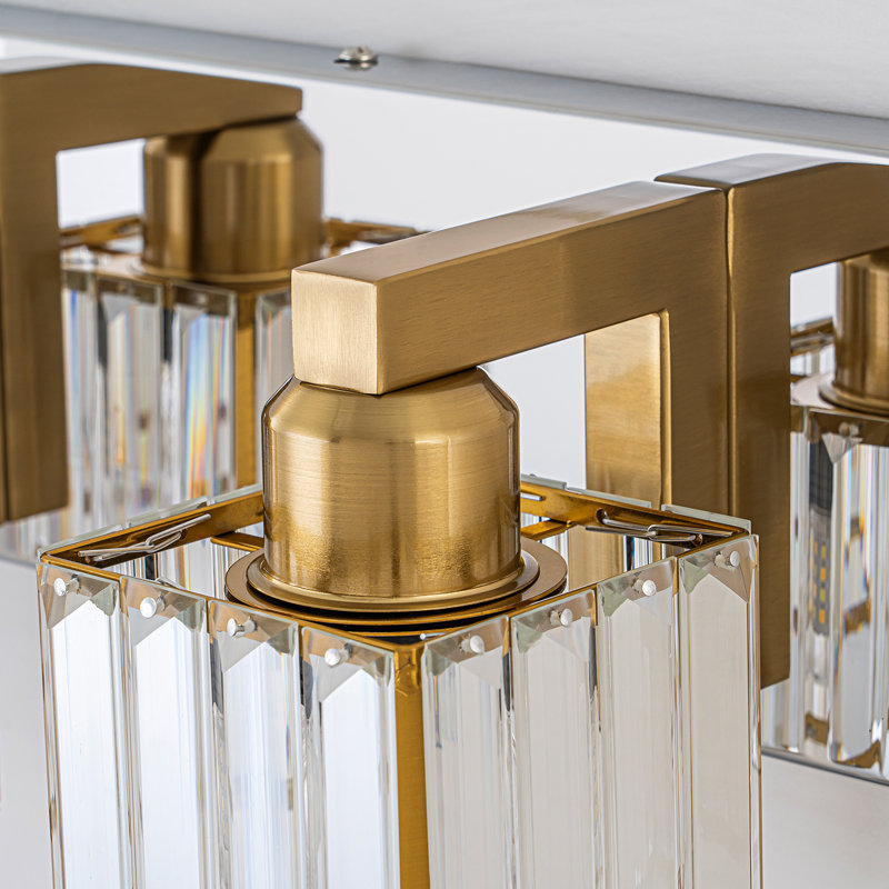 Éclairage pour meuble-lavabo à intensité variable Paislyn, 3, Chrome / or