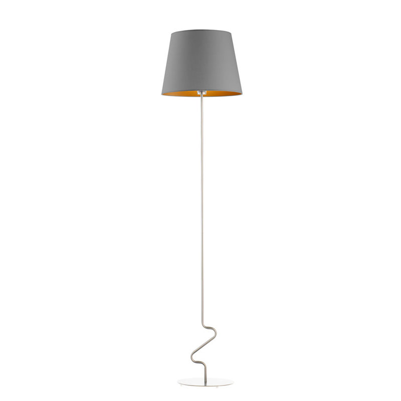 Abhinab 174cm Traditional Floor Lamp, Grey, Chrome