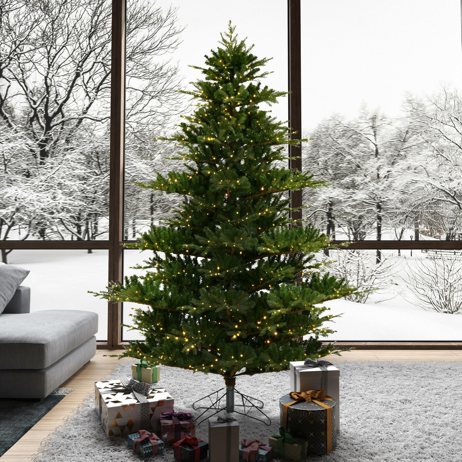 Vickerman Sherman Fir Artificial Christmas Tree, 7.5 ft
