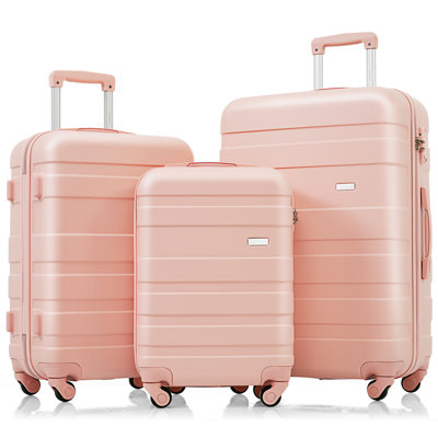 Luggage Sets New Model ABS Hardshell 3pcs Clearance Luggage Hardside Lightweight Durable Suitcase sets Spinner Wheels Suitcase with TSA Lock 20''24''2