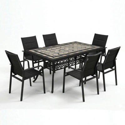 VALLUNA Rectangular Table with 6 PAVANERO Chairs Set