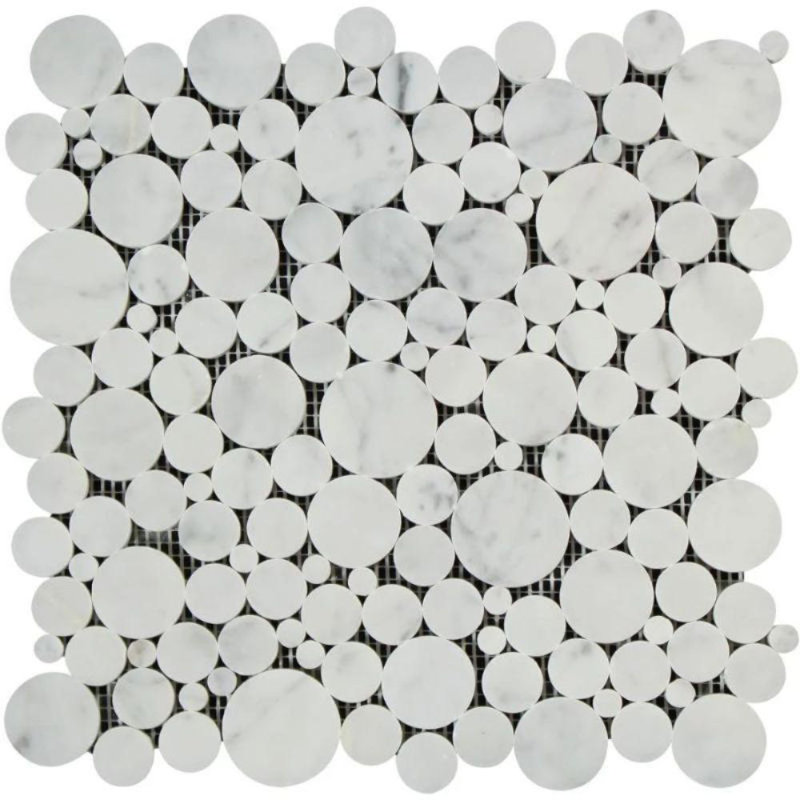Marble Random Mosaic Wall & Floor Tile, Honed White