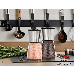 2-Piece Premium Stainless Steel Salt and Pepper Grinder Set – Adjustable Coarseness & Ceramic Blades (Set of 2)