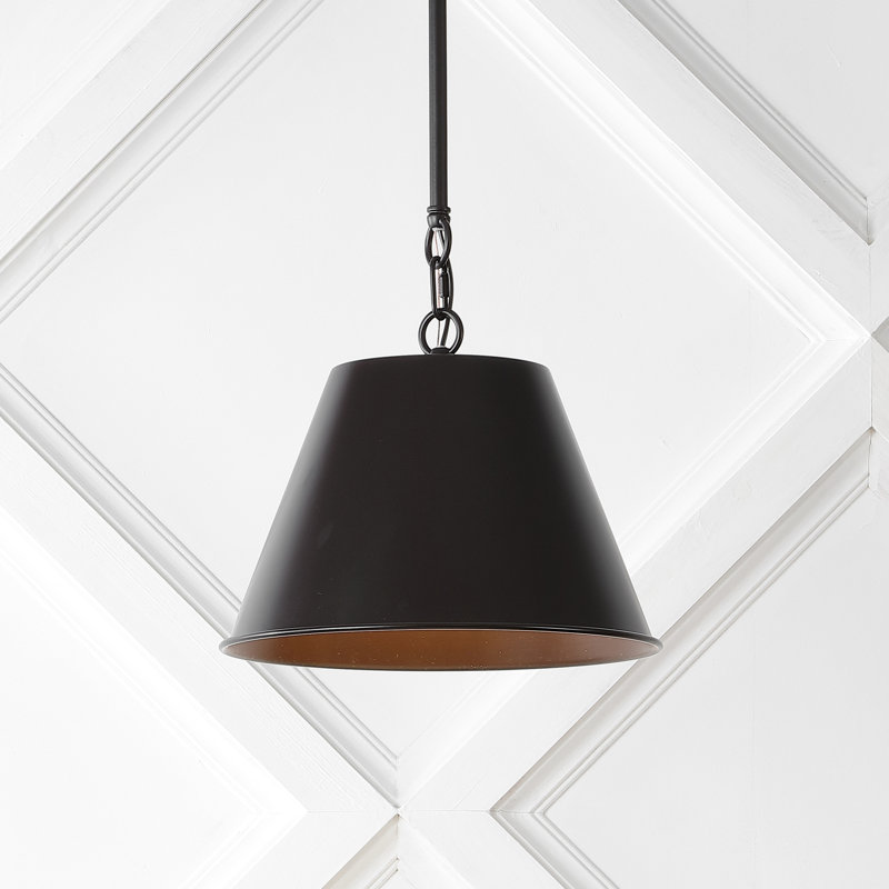 Luminaire suspendu 1 lumière à une cloche, 95" H x 12" W x 12" D, Bronze frotté à l'huile