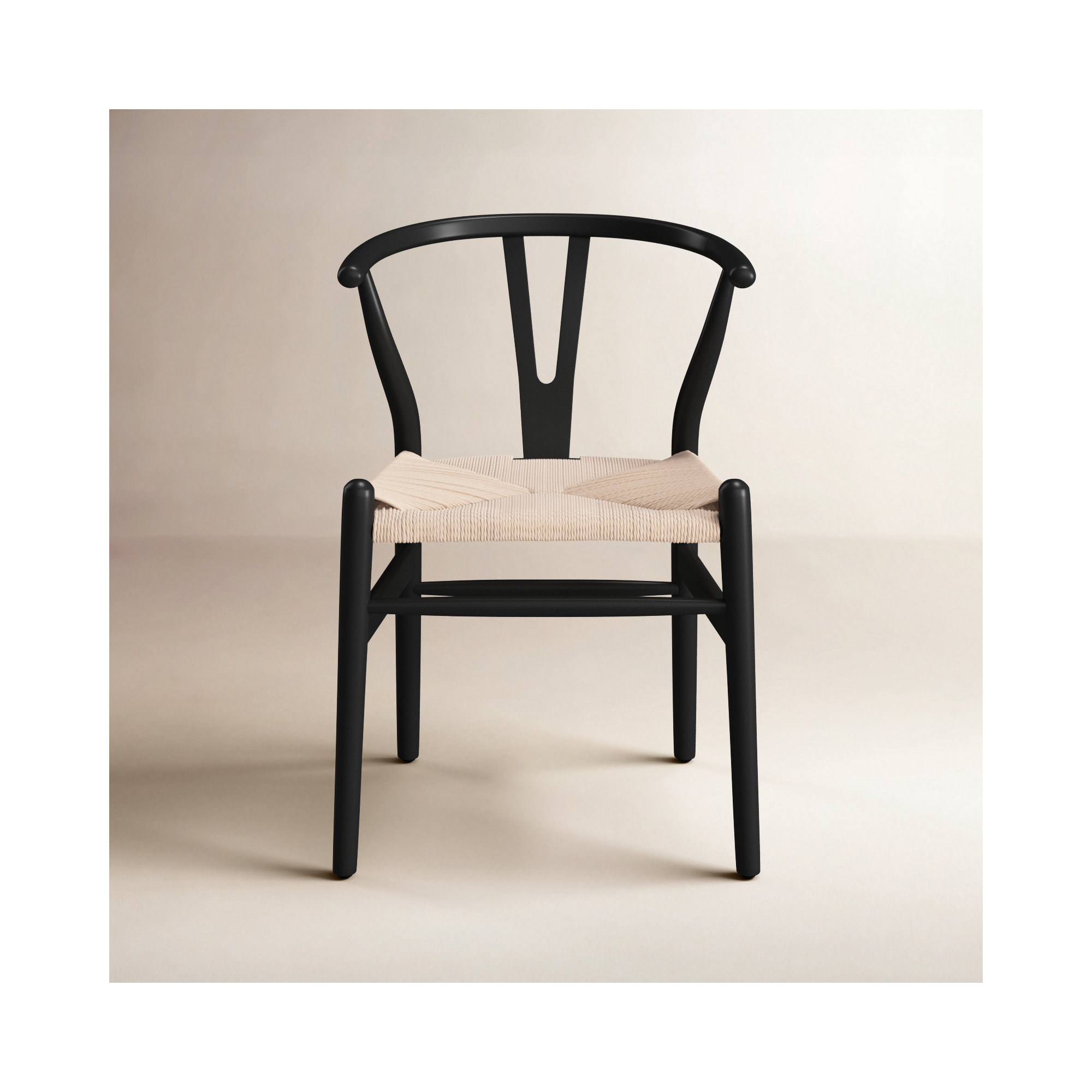 Wyn Woven Solid Wood Dining Chair, 1, Black / Natural