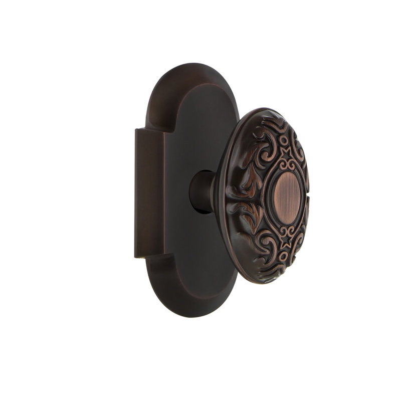 Plaque Cottage avec bouton de porte victorien, Bronze intemporel, 2,375 po