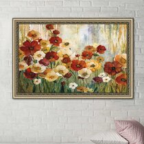 Watercolor Poppy 2-Piece 27 High Framed Wall Art Set - #1H937