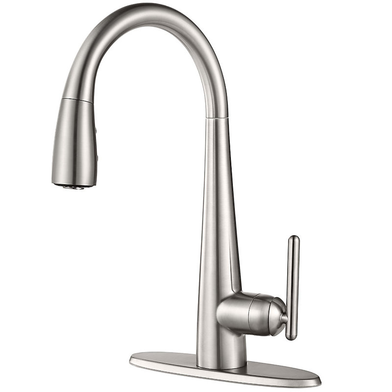 Lita Pull Down Single Handle Kitchen Faucet, Stainless Steel