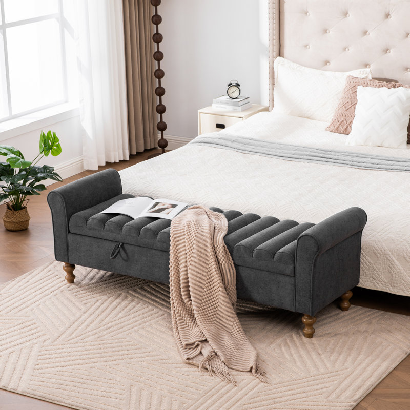 Banc de rangement en polyester multifonctionnel, Charcoal