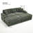 Upholstered Convertible Sectional Sofa Bed with Armrest Storage and USB