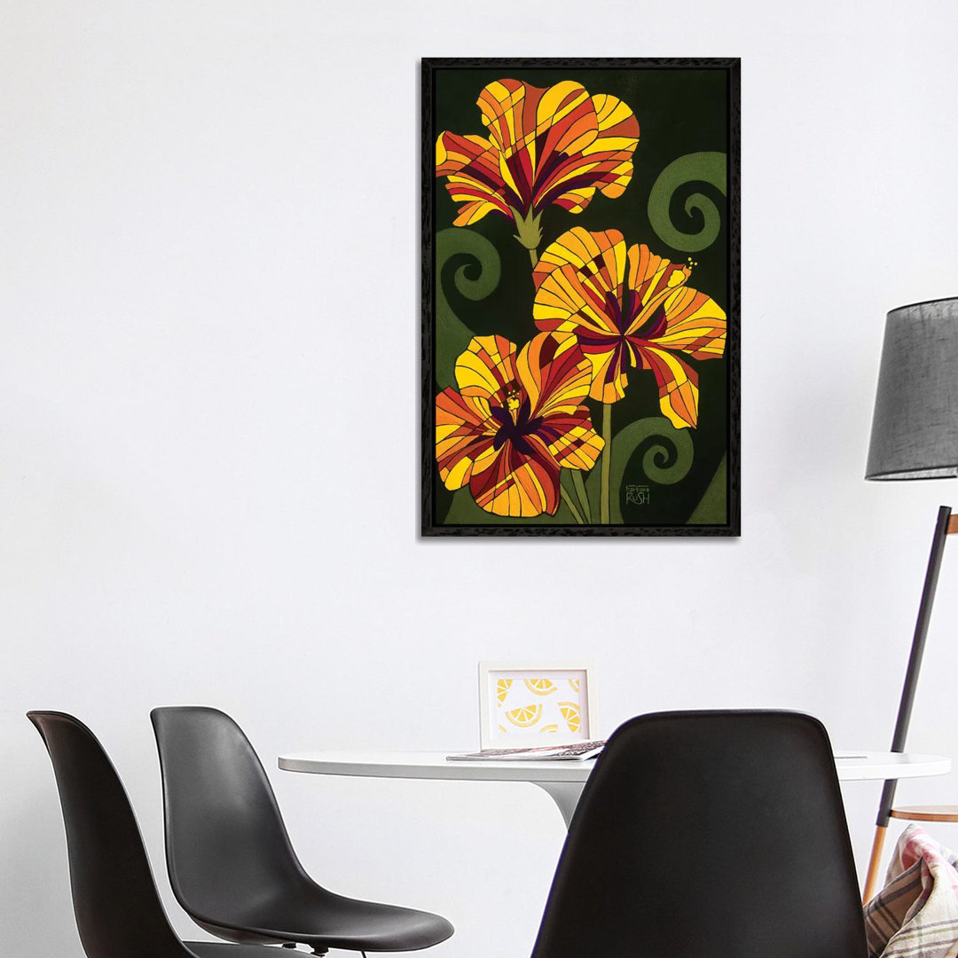 Hibiskus in Rhapsodie von Barbara Rush - Galerie-verpackte Leinwand Giclée