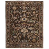 Classic Heriz I Wool Geometric Area Rug in Brown/Light Blue/Charcoal