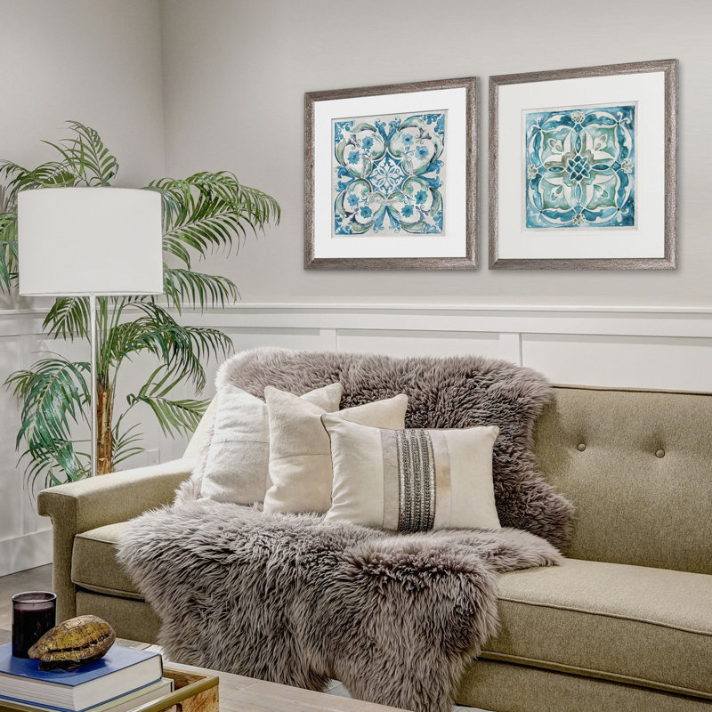 «Caribbean Tile», ensemble de 2 reproductions encadrées