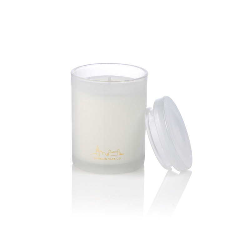 Scented Jar Candle with Glass Holder, White