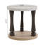 Table d'appoint et table de chevet Mid-Century ronde à 2 niveaux avec tablette de rangement, gris antique