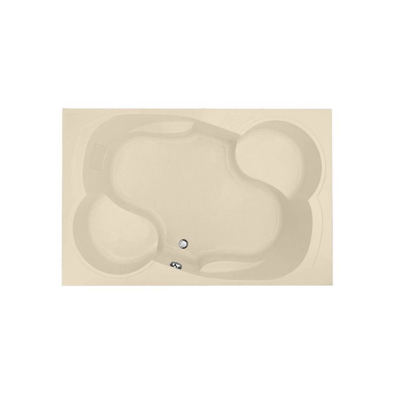 Makyla 75'' L Soaking Bathtub, Bone, Polished Nickel