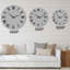 motif géométrique avec feuilles et fleurs - horloge murale moderne Mid-Century-40743806