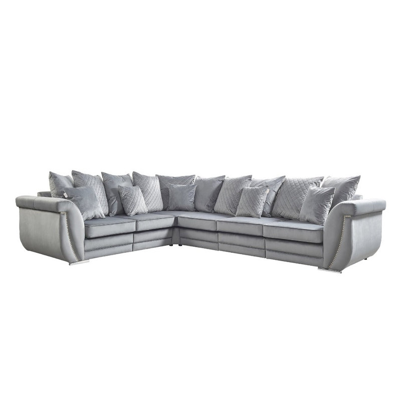 Hampton 6 Seater Velvet Large Corner Sofa