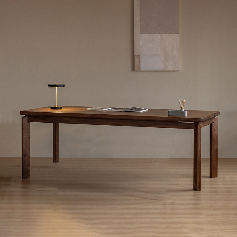 Grande table en bois de noyer noir, H 29,92 po x L 82,67 po x l 35,43 po