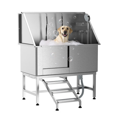 57.87 in. H x 49.52 in. W x 22.36 in. D Adjustable and Foldable Dog Grooming tub