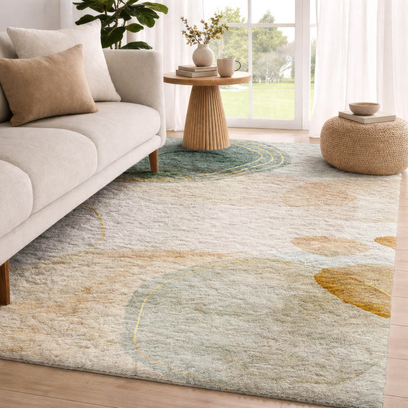 Tapis à poils longs lavable à la machine de qualité supérieure ADS545, Beige, 9' x 12'