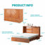 Grand lit escamotable Gracie Oaks, commode escamotable avec matelas en mousse à mémoire de forme, lit escamotable pliable peu encombrant avec station de charge et tiroir de rangement pour chambre à coucher, petit espace-111933804