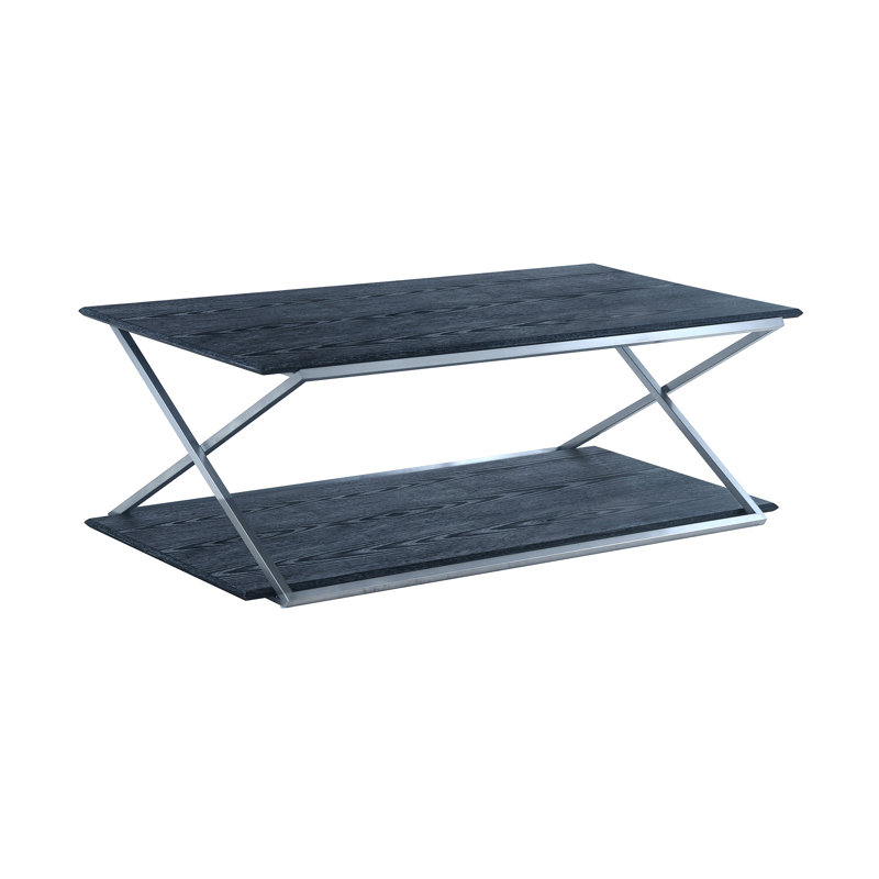 Mccoll Single Coffee Table, Dark Brown Top/Brushed Gold Base
