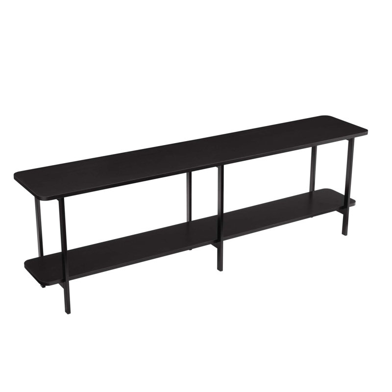 Celine 71" Console Table In Black (2-Shelf), Black