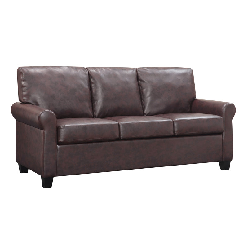 Jay 76'' Faux Leather Sofa, Wenge