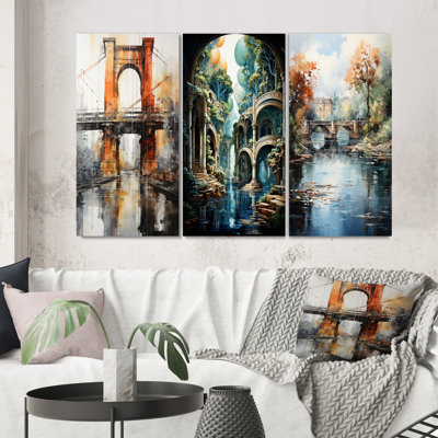 «Gray Bridge Industrial Elegance», 3 pièces