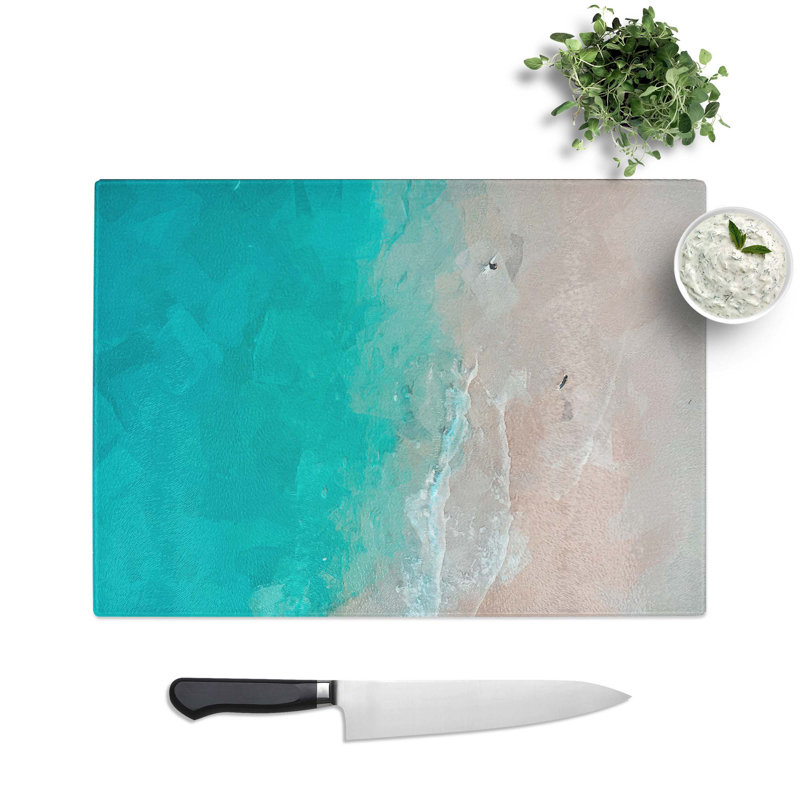 Tempered Glass The Gold Coast Beach in Australia in Abstract Chopping Board, 39 cm W x 28.5 cm L