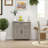 Sideboard Farmhouse Gray Wash Buffet Cabinet with Barn Doors, Drawer &amp; Adjustable Shelf | MDF | Particleboard-1047498581