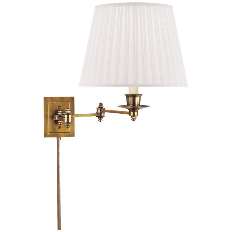 Swing Arm Sconce 1 - Light Swing Arm, Hand-Rubbed Antique Brass