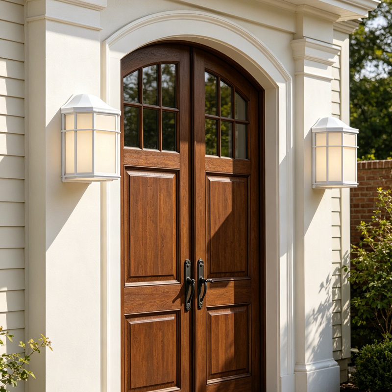 2-Pack 1-Light 10-in H Matte White Hardwired Outdoor Wall Light