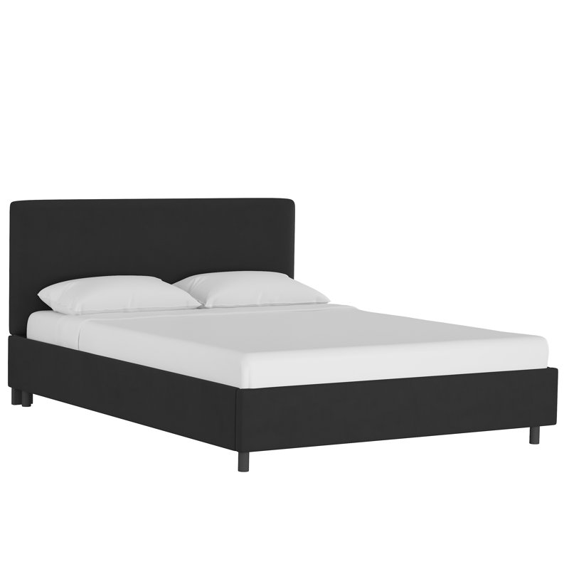 Pyburn Upholstered Platform Bed, Twin, Classic Black Performance Velvet