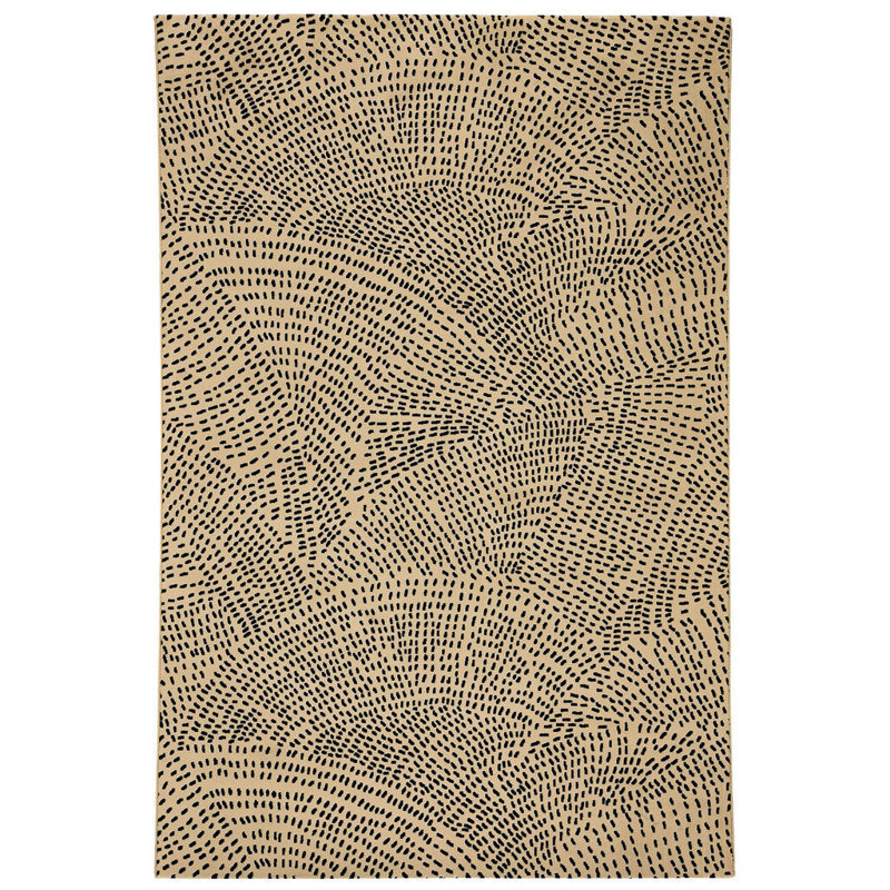 Etching Machine Woven Beige Area Rug, Rectangle 7'10" x 10'10"