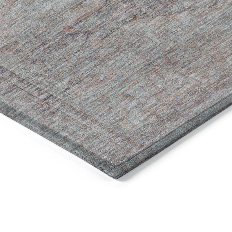 Tapis intérieur / extérieur aztèque lavable 9 pi x 12 pi étain et gris
