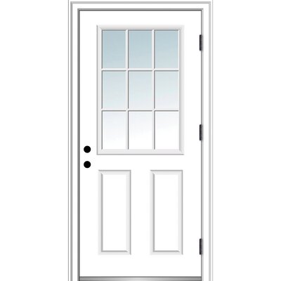 Clear Glass Smooth Primed Fiberglass Prehung Front Entry Door -  Verona Home Design, ZW364571L