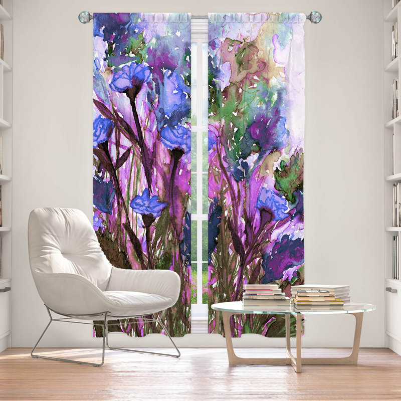Room Darkening Curtain Pair, 20" W x 52" L, Blue/Green/Purple
