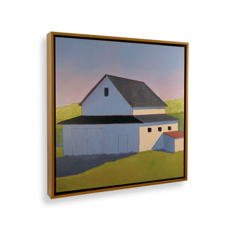 Box Barn by Carol Young Art Print, 30" H x 30" W, Floater Framed Print without Mat Canvas, Gold