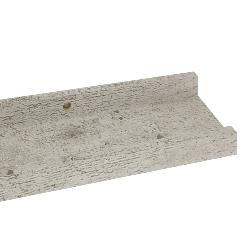 Gracelan 2 Piece Picture Ledge Wall Shelf, Concrete Grey, 3 cm H x 60 cm W x 9 cm D