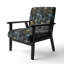 Chaise avec accoudoirs rembourrés style bohème et éclectique Paisley